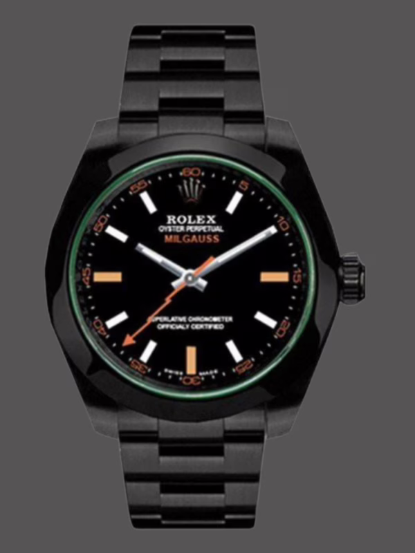 Rolex Milgauss 116400GV Green Crystal Stainless Steel/PVD Black Dial 40MM Mens Replica Watch - 图片 4