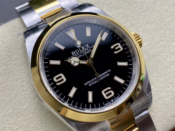 Rolex Explorer 36 Black Dial Yellow Gold M124273 0001 Women's Watch - 图片 5
