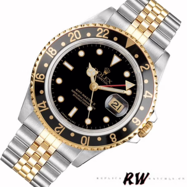 Rolex GMT-Master II 16713LN Oystersteel Yellow Gold Black Dial 40MM Mens Replica Watch - 图片 3