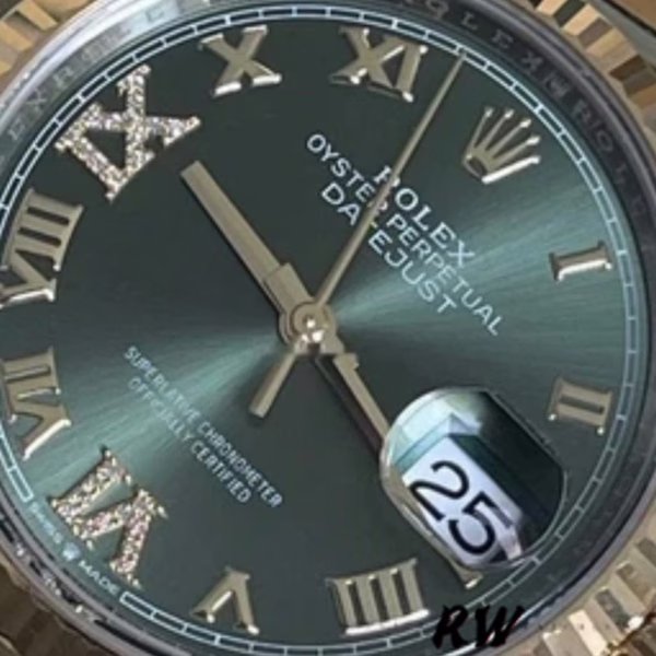 Rolex Datejust 126233 Olive Green Dial Yellow Gold and Oystersteel 36MM Unisex Replica Watch - 图片 5