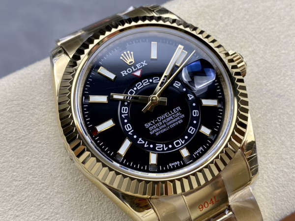 Rolex Sky Dweller Yellow Gold Black Dial Oyster M336938 0002 Men's Replica Watch - 图片 2