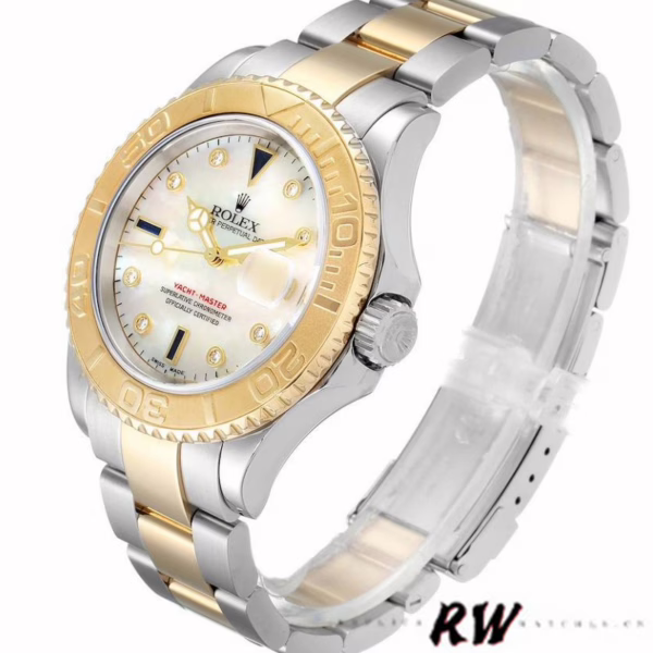 Rolex Yachtmaster 16623 Steel Yellow Gold Mother of Pearl White Dial 40MM Mens Replica Watch - 图片 4