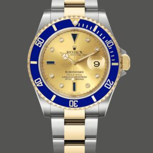 Rolex Submariner Date 16613 Champagne Serti Dial 40mm Mens Replica Watch