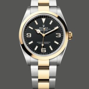 Rolex Explorer 36 Black Dial Yellow Gold M124273 0001 Women's Watch