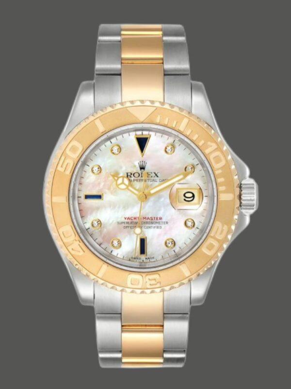 Rolex Yachtmaster 16623 Steel Yellow Gold Mother of Pearl White Dial 40MM Mens Replica Watch