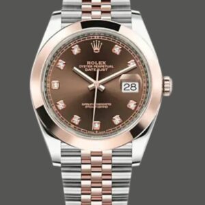 Rolex Datejust 126301 Rose Gold Chocolate Brown Diamonds Dial 41MM Mens Replica Watch
