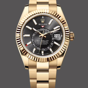 Rolex Sky Dweller Yellow Gold Black Dial Oyster M336938 0002 Men's Replica Watch