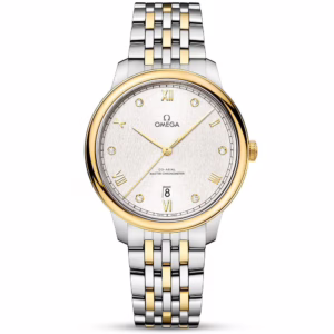 OMEGA De Ville Prestige 40mm Two-Tone Silver Diamond Dial Men's Bracelet Watch