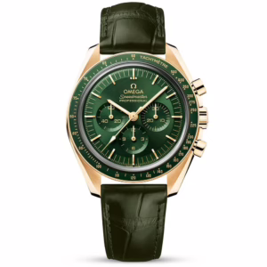 OMEGA Speedmaster Moonwatch 18ct Moonshine Gold Green Dial Strap Watch 42MM