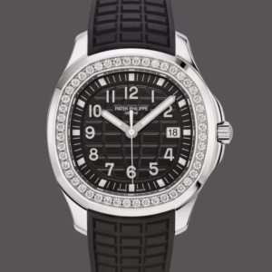 Replica Patek Philippe Aquanaut 5267 200A 001 Black Dial Diamond Bezel Watch 38.8MM