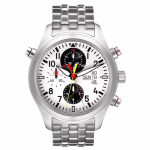 IWC Rattrapante Chronograph Panda Dial Limited Edition German National Team Steel Mens Watch IW371803