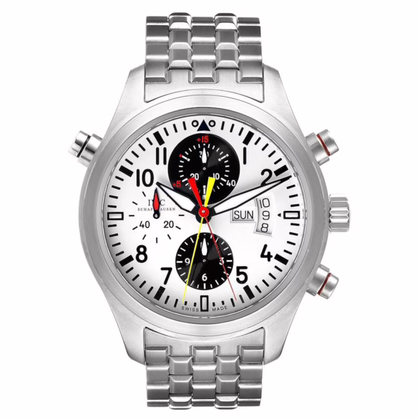 IWC Rattrapante Chronograph Panda Dial Limited Edition German National Team Steel Mens Watch IW371803