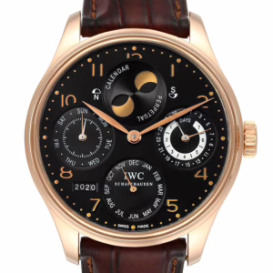IWC Portuguese Perpetual Calendar Moonphase Rose Gold Mens Watch IW502103