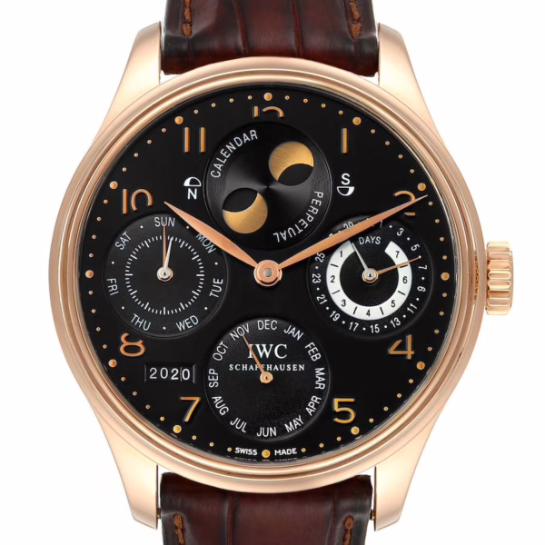 IWC Portuguese Perpetual Calendar Moonphase Rose Gold Mens Watch IW502103