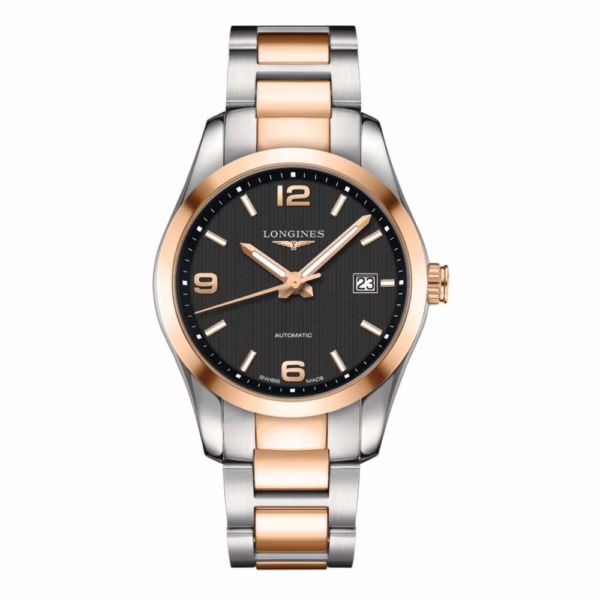 Longines Men's L27855567 Conquest 18kt Rose Gold Automatic Two-Tone Stainless Steel Watch