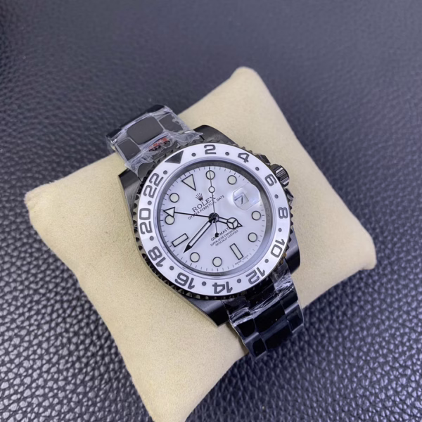 Rolex GMT Master II Black PVD/DLC Coated White Dial Stainless Steel 16710 Men's Watch - 图片 5