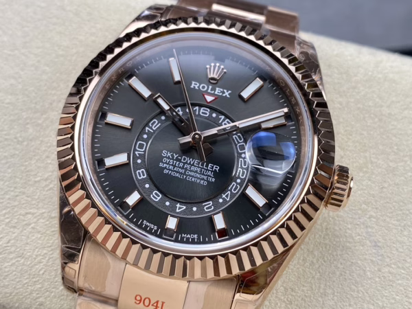 Swiss Rolex Sky Dweller 42 Slate Dial Rose Gold m336935 0004 Men's Replica Watch - 图片 5