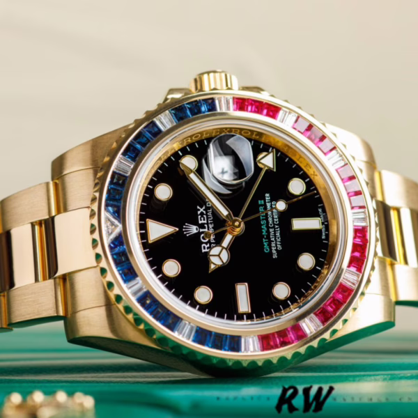 Rolex GMT-Master II 116758 Oyster Bracelet Black Dial Diamonds 40mm Mens Replica Watch - 图片 4