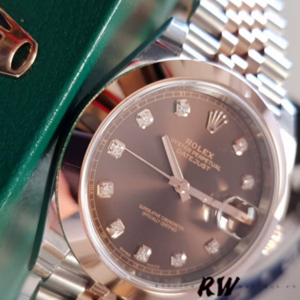 Rolex Datejust 126301 Rose Gold Chocolate Brown Diamonds Dial 41MM Mens Replica Watch - 图片 2