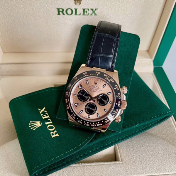 Rolex Cosmograph Daytona 116515LN Black Leather strap Gold Dial 40mm Mens Replica Watch - 图片 3