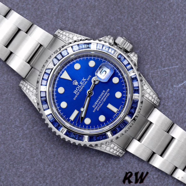 Rolex Submariner Date 116610LN Custom Diamond Stainless Steel Blue Dial 40MM Mens Replica Watch - 图片 4
