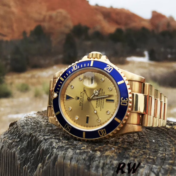 Rolex Submariner 16618 Yellow Gold Champagne Dial 40mm Mens Replica Watch - 图片 9