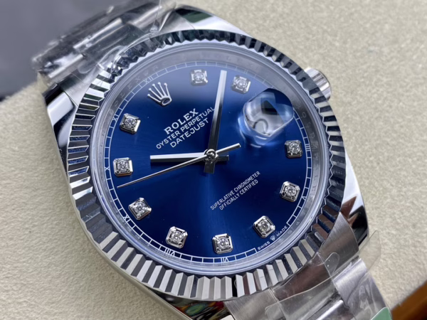 Rolex Datejust 126334 0015 Fluted Bezel Blue Diamond Dial 41MM Mens Replica Watch - 图片 4