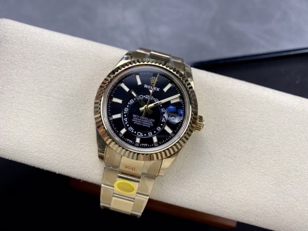 Rolex Sky Dweller Yellow Gold Black Dial Oyster M336938 0002 Men's Replica Watch - 图片 9