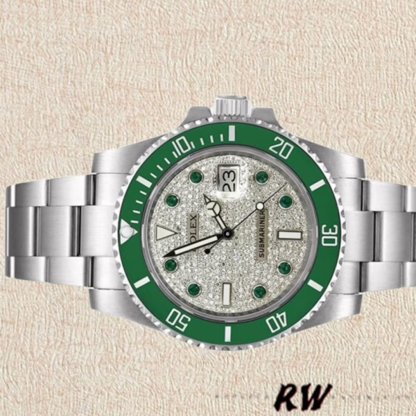 Rolex Submariner 116610 Diamond Paved Dial Automatic 40mm Mens Replica Watch - 图片 2