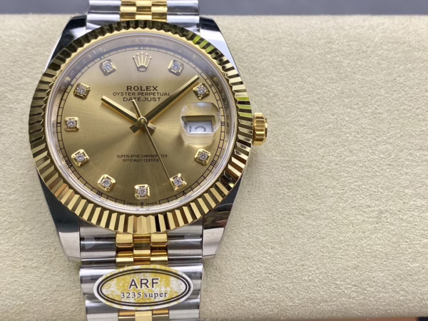 2022 Rolex Datejust Champagne Diamond Dial Two Tone M126333-0012 41mm Mens Replica Watch - 图片 2