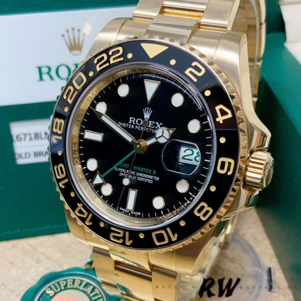 Rolex GMT Master II 40mm m126718grnr 0001 Oyster Bracelet Black Dial Mens Replica Watch - 图片 11