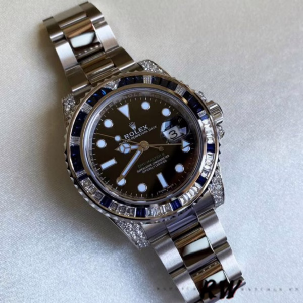 Rolex GMT Master II 116759SA Black Dial White Gold 40mm Mens Replica Watch - 图片 3