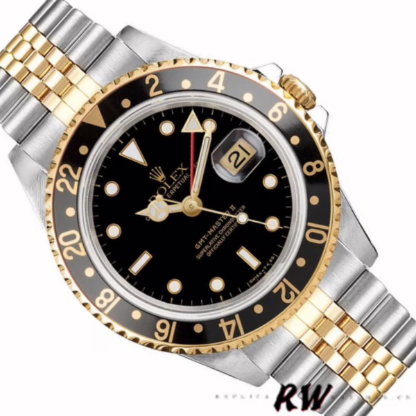 Rolex GMT-Master II 16713LN Oystersteel Yellow Gold Black Dial 40MM Mens Replica Watch - 图片 2