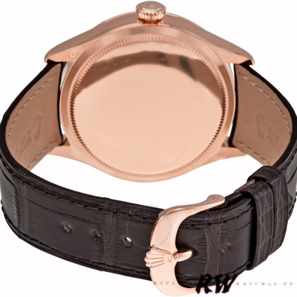 Rolex Cellini Dual Time 50525 Brown Guilloche Dial Brown Leather Strap 39mm Mens Replica Watch - 图片 6