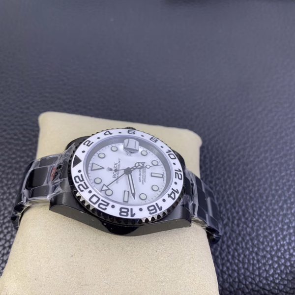 Rolex GMT Master II Black PVD/DLC Coated White Dial Stainless Steel 16710 Men's Watch - 图片 6