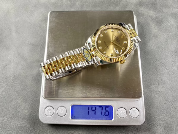 2022 Rolex Datejust Champagne Diamond Dial Two Tone M126333-0012 41mm Mens Replica Watch - 图片 11
