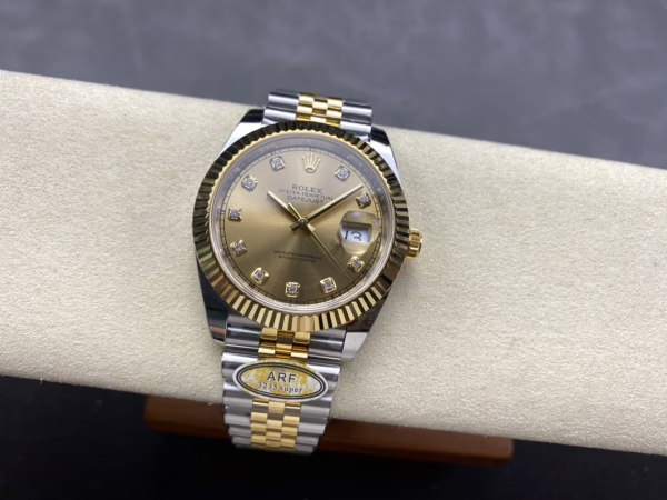 2022 Rolex Datejust Champagne Diamond Dial Two Tone M126333-0012 41mm Mens Replica Watch - 图片 6