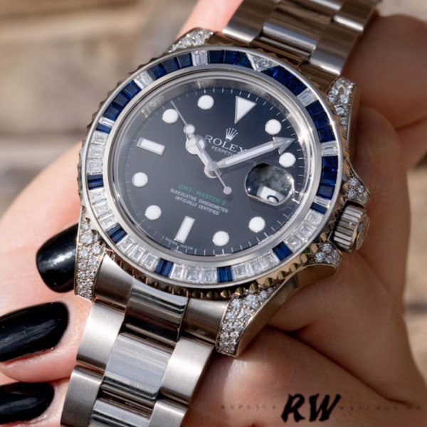 Rolex GMT Master II 116759SA Black Dial White Gold 40mm Mens Replica Watch - 图片 5