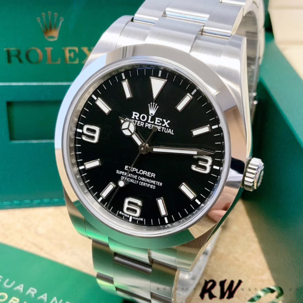 Rolex Explorer 214270 Stainless Steel Black Dial 39MM  Mens Replica Watch - 图片 4