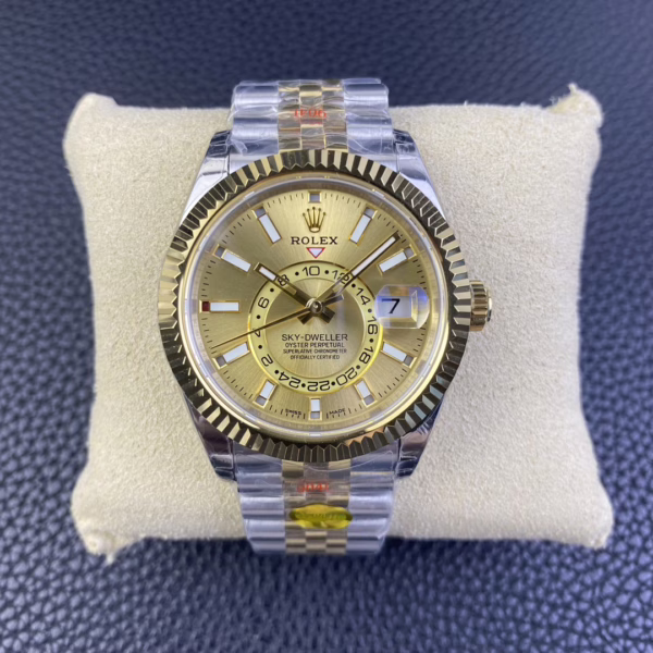 Rolex Sky Dweller 42mm Champagne Dial Stick Markers Jubilee M336933 0002 Men's Watch - 图片 3