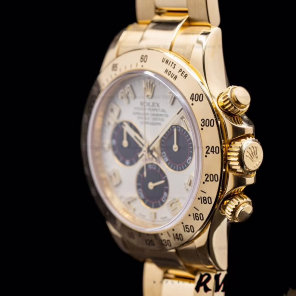 Rolex Daytona 116528 White Arabic Dial Yellow Gold 40mm Mens Replica Watch - 图片 15