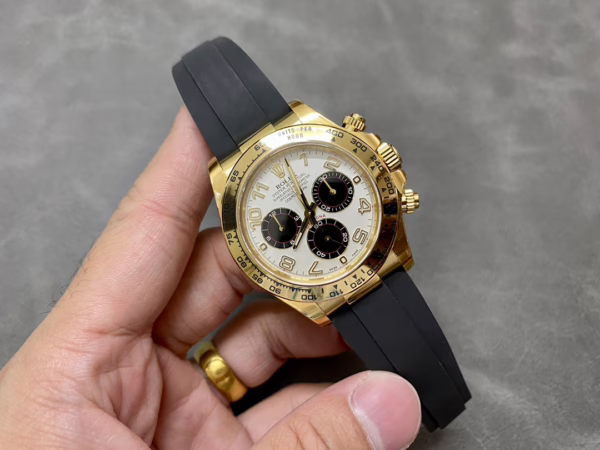 Rolex Daytona 116528 White Arabic Dial Yellow Gold 40mm Mens Replica Watch - 图片 8