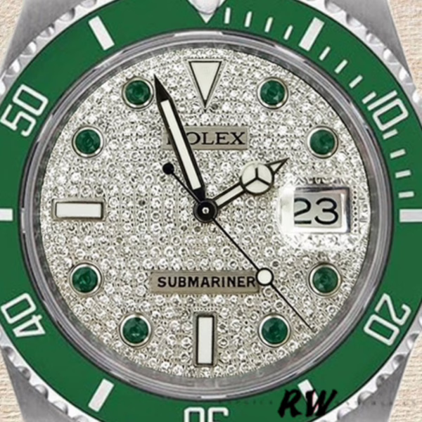 Rolex Submariner 116610 Diamond Paved Dial Automatic 40mm Mens Replica Watch - 图片 3