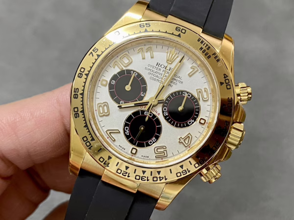 Rolex Daytona 116528 White Arabic Dial Yellow Gold 40mm Mens Replica Watch - 图片 5