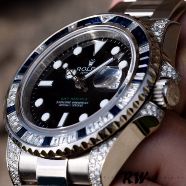 Rolex GMT Master II 116759SA Black Dial White Gold 40mm Mens Replica Watch - 图片 2