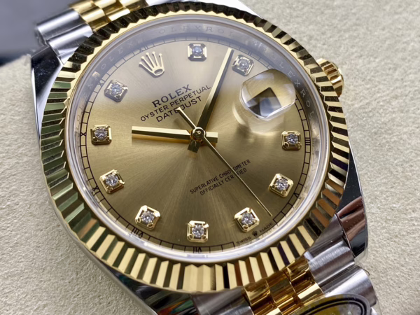 2022 Rolex Datejust Champagne Diamond Dial Two Tone M126333-0012 41mm Mens Replica Watch - 图片 4