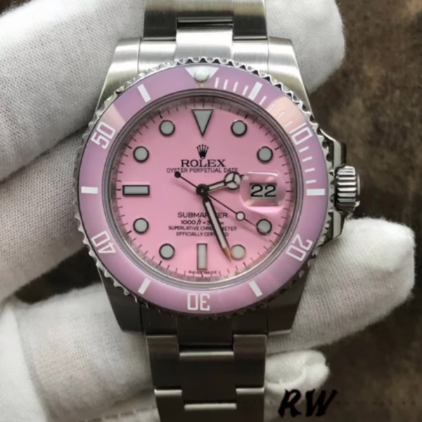 Rolex Submariner Date 116610LN Stainless Steel Oyster 40MM Pink Dial Mens Replica Watch - 图片 3