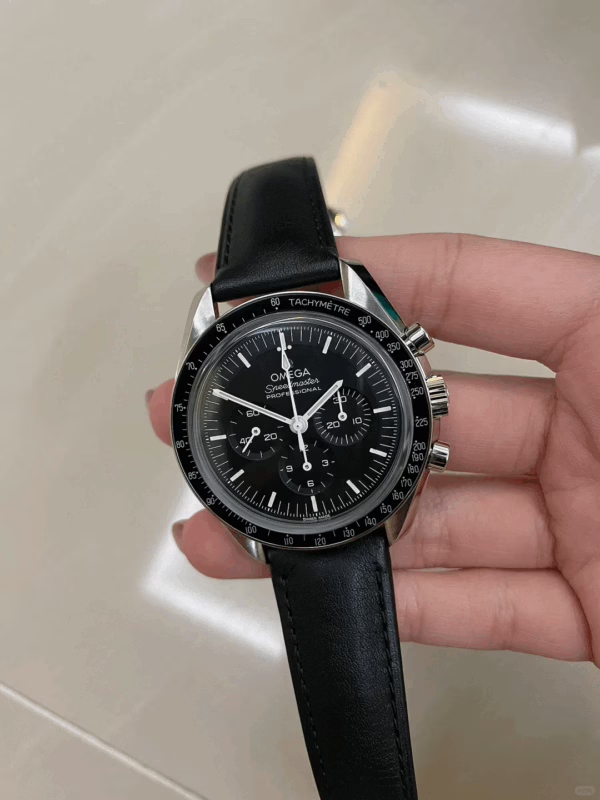 OMEGA Speedmaster Moonwatch 42mm Men's Leather Strap Chronograph Watch - 图片 5