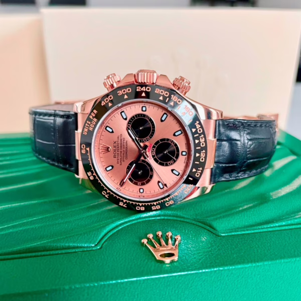 Rolex Cosmograph Daytona 116515LN Black Leather strap Gold Dial 40mm Mens Replica Watch - 图片 2