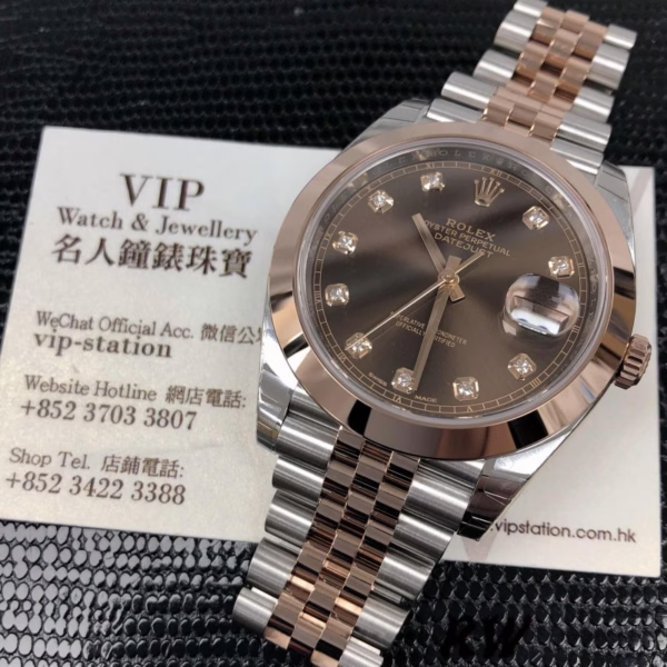 Rolex Datejust 126301 Rose Gold Chocolate Brown Diamonds Dial 41MM Mens Replica Watch - 图片 6